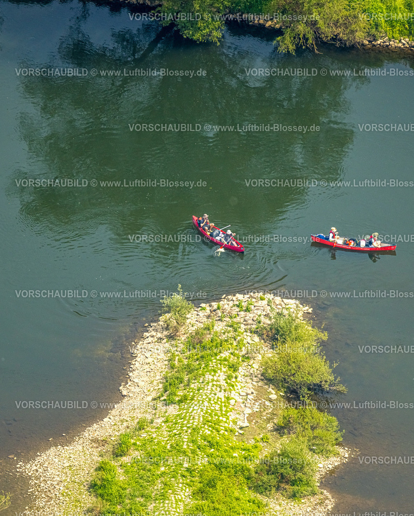 Hattingen250517104 | Luftbild, Kanufahrer auf dem Fluss Ruhr, Hattingen, Ruhrgebiet, Nordrhein-Westfalen, Deutschland