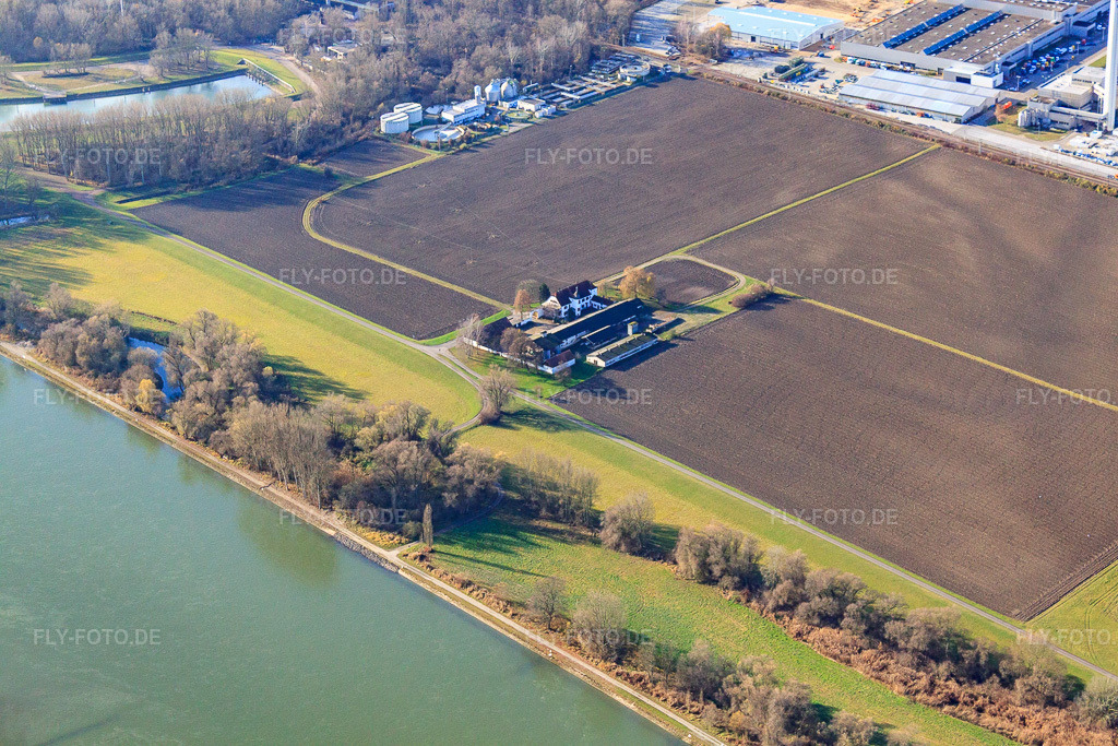 Luftbild: Hofgut Ludwigsau im Ortsteil Maximiliansau in Wörth im Bundesland Rheinland-Pfalz in Deutschland.Foto: IMG_23201.jpg vom 02.12.2009 durch Werner Riehm/FLY-FOTO.deAuflösung des Originals: 4752 x 3168 px