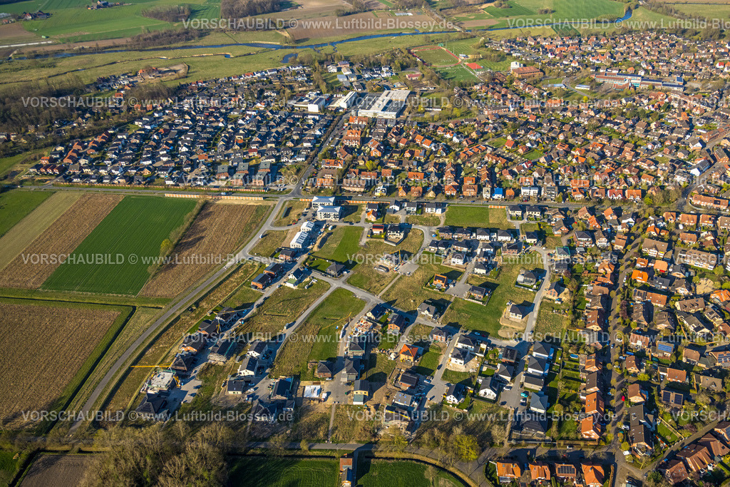 Olfen250405504 | Luftbild, Baugebiet Neubaugebiet Olfener Heide, Straßen mit Blumennamen, Wohngebiet Übersicht Olfen, Olfen-Stadt, Olfen, Münsterland, Nordrhein-Westfalen, Deutschland