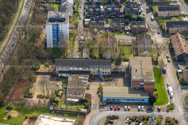 Dinslaken240308636 | Luftbild, Friedrich-Althoff-Schule, Wohnhaus Hochhaus, Hiesfeld, Dinslaken, Nordrhein-Westfalen, Deutschland