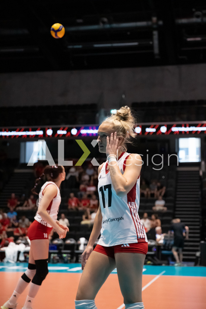 Austria v Switzerland - CEV European League Women | KRIENS, SWITZERLAND - JUNE 14: DANA SCHMIT of Austria during the CEV European League match between Austria and Switzerland at Pilatus Arena on June 14, 2026 in Kriens, Switzerland. - Realisiert mit Pictrs.com