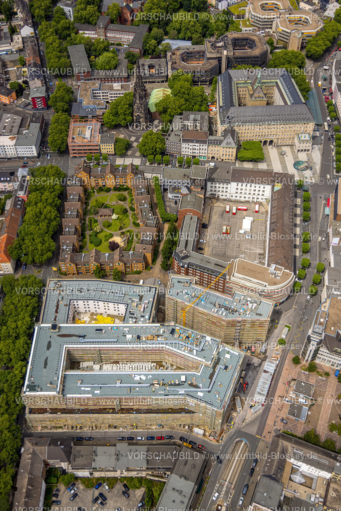 Bochum220604846 | Luftbild, Viktoria Karree Neubau, Rathaus, Gleisdreieck, Bochum, Ruhrgebiet, Nordrhein-Westfalen, Deutschland