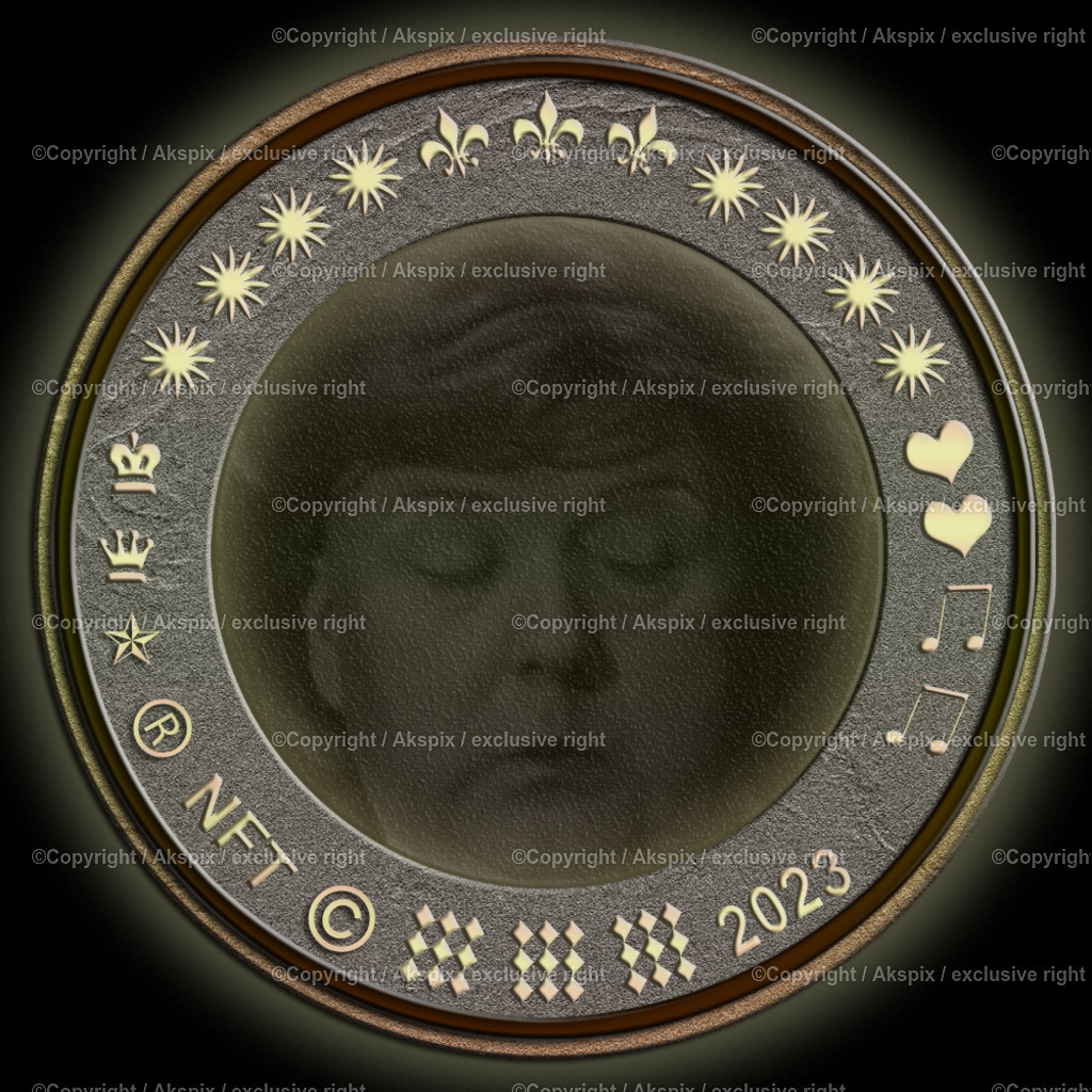 NFTs_Coin-Kopf-Merckel-2023 | Die Bildagentur Akspix ist eine Online-Bildagentur und bietet professionelles und kreatives Bildmaterial Royalty free und Rights Managed. Bildarchiv Akspix bietet eine große Auswahl an kreativen und klassischen Motiven.Frankfurt Fotograf, Fotoshooting