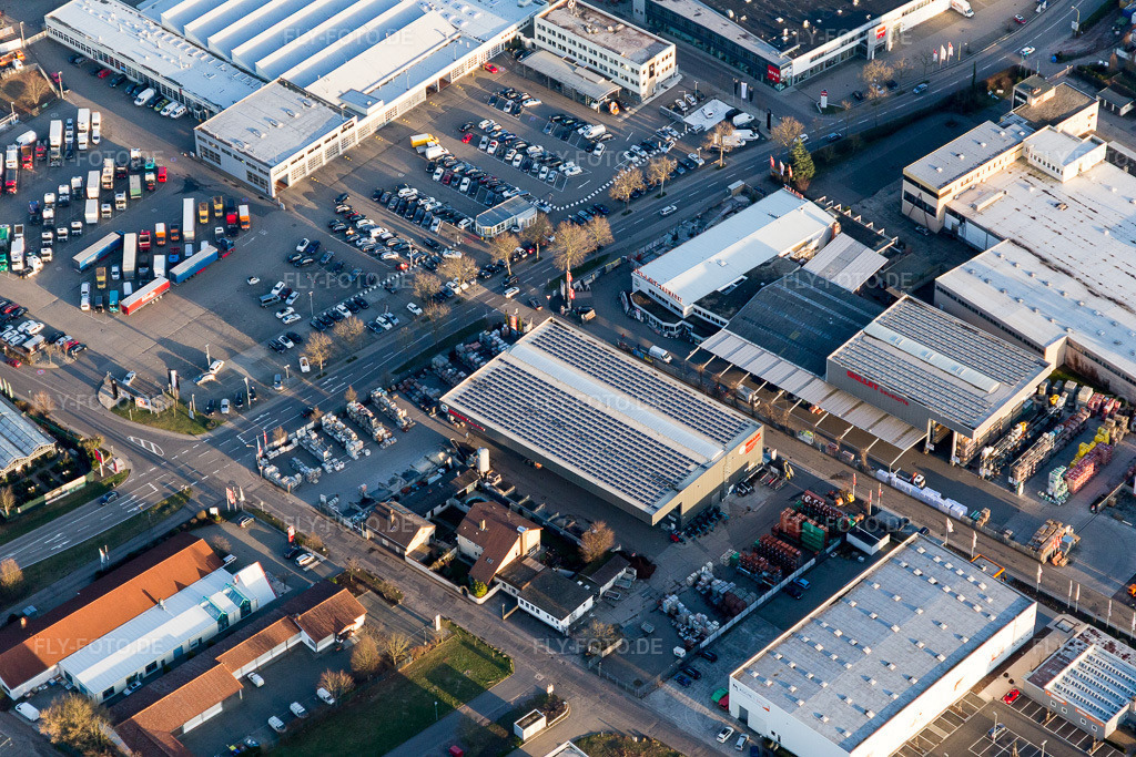 Luftbild: Industriegebiet Nord in Landau in der Pfalz im Bundesland Rheinland-Pfalz in Deutschland. Foto: IMG_097404.jpg vom 10.03.2017 durch Werner Riehm/FLY-FOTO.de