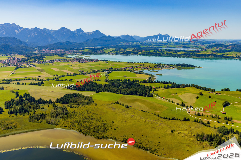 Schöne Luftaufnahme als Geschenk in Brunnen Schwangau - Die Luftbildaufnahme wurde 2025 vom UL-Flugzeug heraus erstellt ( keine Drohne ) - Hochauflösende Luftaufnahme -Nicht vergleichbar mit Google Maps oder Satelittenbilder- Die Geschenkidee !Mit Lizenz und Bildrechte bestellbar