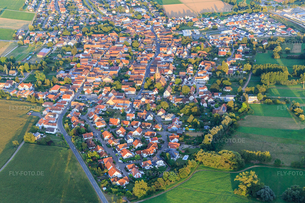 Luftbild: Billigheimer Straße in Rohrbach im Bundesland Rheinland-Pfalz in Deutschland. Foto: IMG_094475.jpg vom 01.09.2016 durch Werner Riehm/FLY-FOTO.de
