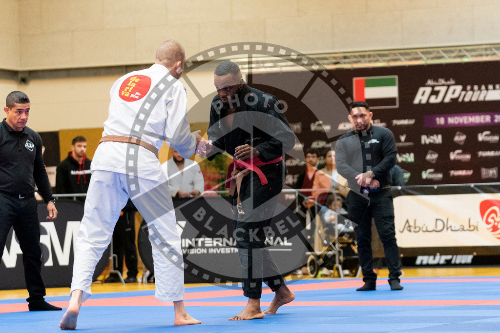 20231118PBB10656 | Fighters compete during the AJP Tour 600 Frankfurt Championship in Frankfurt/Main, Germany, on November 18, 2023.