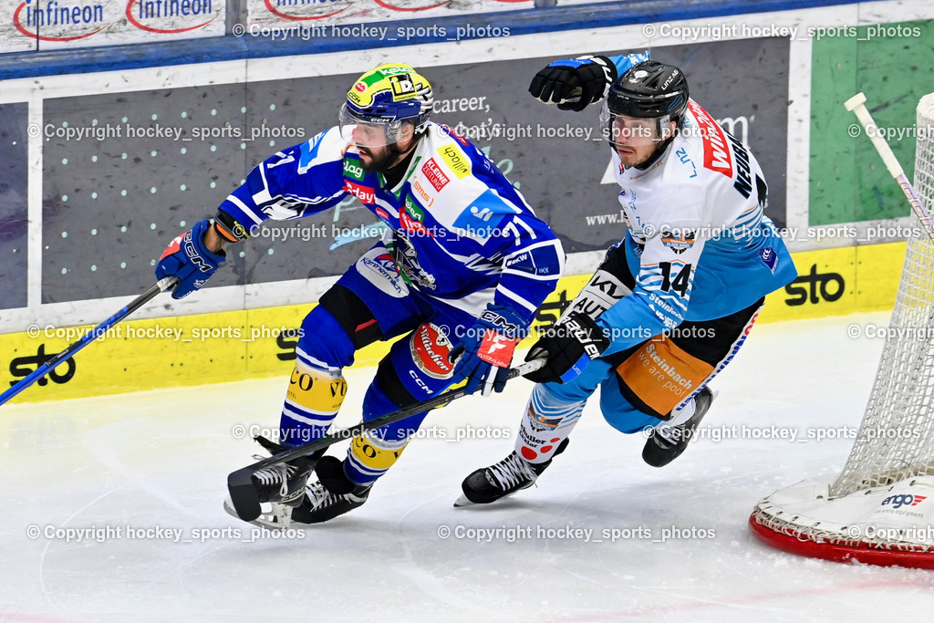 EC IDM WÄRMEPUMPEN VSV vs. Steinbach Black Wings Linz | #71 Steven Strong EC VSV, #14 Henrik Neubauer Black Wings Linz, EC IDM WÄRMEPUMPEN VSV vs. Steinbach Black Wings Linz, EC IDM WÄRMEPUMPEN VSV vs. Steinbach Black Wings Linz am 04.03.2026 in Villach (Stadthalle Villach), Austria, (Photo by Bernd Stefan)