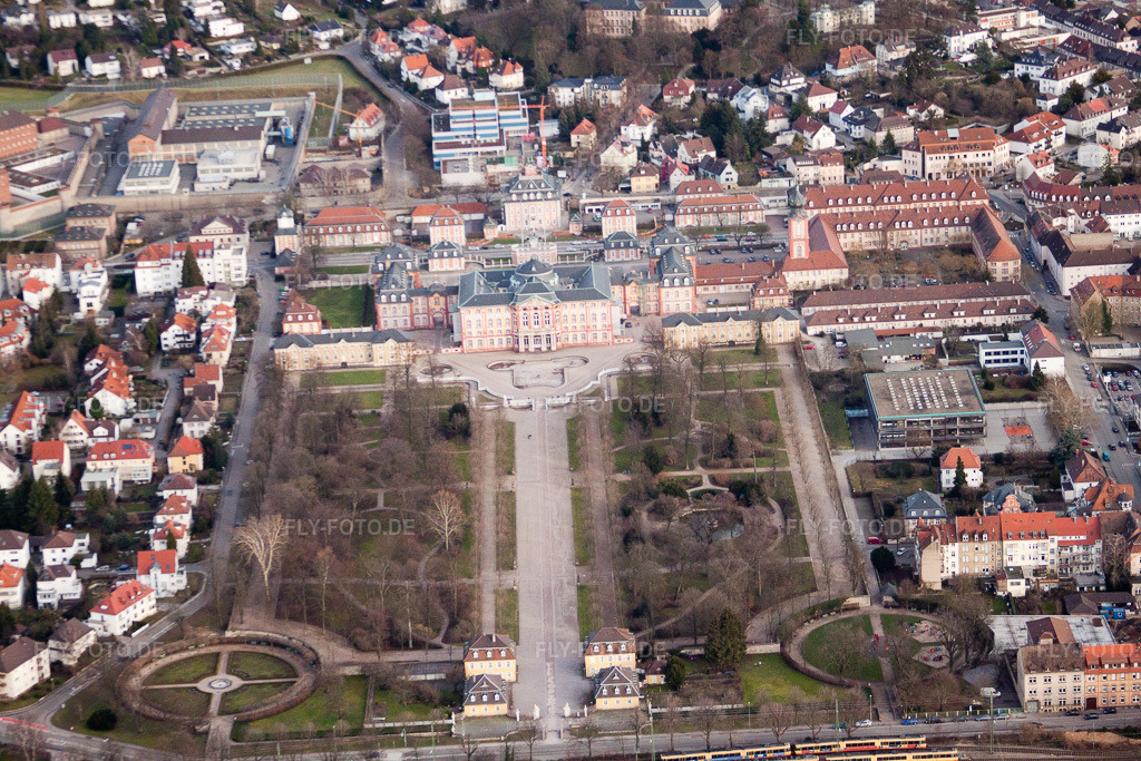 Luftbild: Schlosspark in Bruchsal im Bundesland Baden-Württemberg in Deutschland. Foto: IMG_24670.jpg vom 27.02.2010 durch Werner Riehm/FLY-FOTO.de