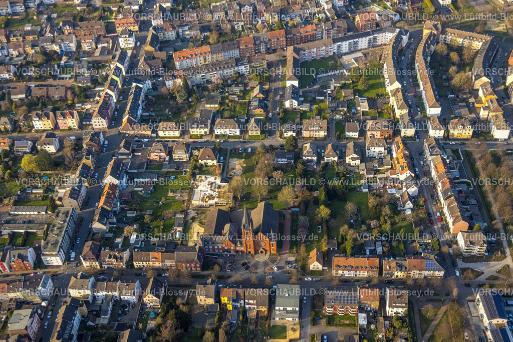 Hamm240305577 | Luftbild, Wohngebiet um die LAnge Straße, evang. Christuskirche, Mitte, Hamm, Ruhrgebiet, Nordrhein-Westfalen, Deutschland