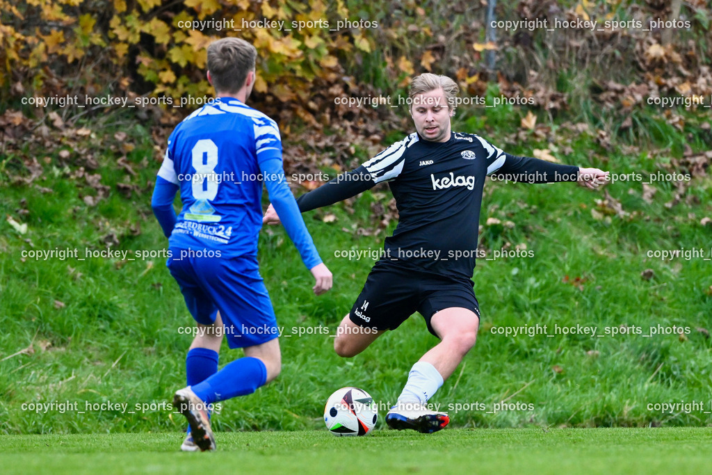 MSC Magdalen vs. SV Wernberg | #8 Christian Ulbing SV Wernberg, #19 Lukas Johannes Kargl MSC Magdalen, MSC Magdalen vs. SV Wernberg, MSC Magdalen vs. SV Wernberg am 10.11.2024 in Magdalen (Sportplatz Magdalen), Austria, (Photo by Bernd Stefan)
