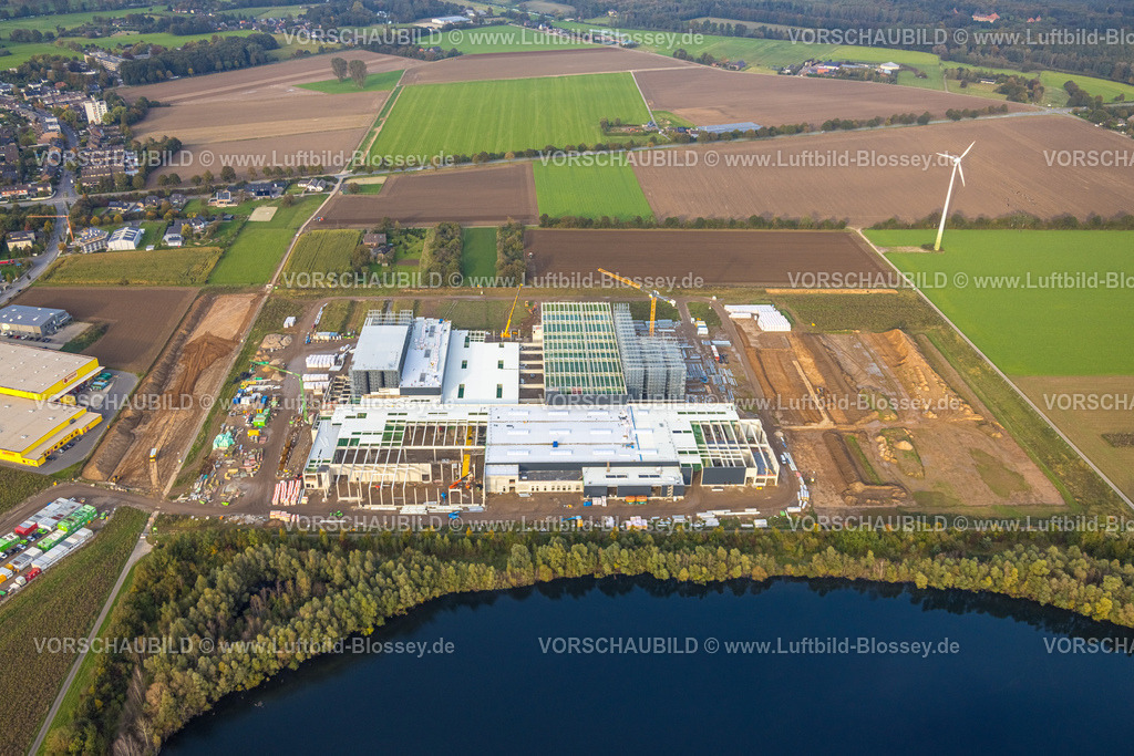 Goch241014529 | Luftbild, Gewerbegebiet Goch-Weeze mit Baustelle und Neubau Firma Tricor, Gocher Grenzweg, Sandgrube Höster Feld, Goch, Niederrhein, Nordrhein-Westfalen, Deutschland