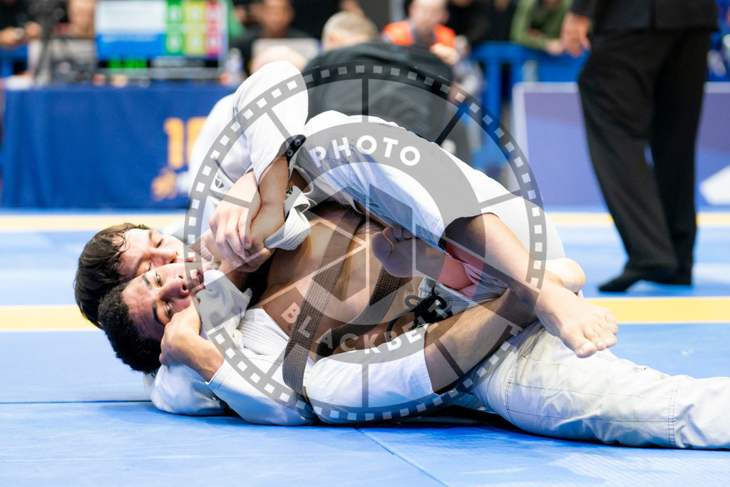 20240124PBB04701 | Fighters compete during the second day of the IBJJF European Championship in Paris, France, on January 24, 2024.