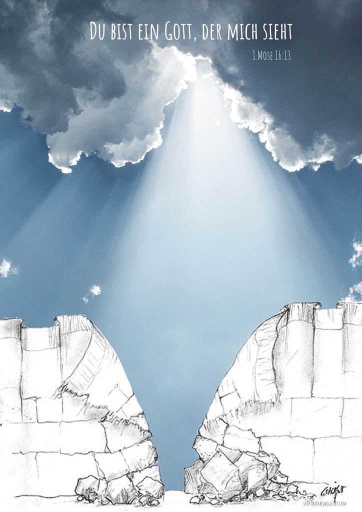 8-Jahreslosung 2023-Mauer-Vorhang | Jahreslosung für das Jahr 2023. "Du bist ein Gott, der mich sieht". Gesehen sein und selber sehen. Das hat für die Menschen berührende Auswirkungen. Mit 12 Motiven , die ich über Jahre live während Gottesdiensten gemalt oder skizziert habe, zeige ich wie verschieden die Empfindung des gleichen Erlebnisses sein kann. 12 mal gesehen werden, kann sich für einen Kalender eignen. Hier im shop können Sie ihn selber zusammenstellen. - Realisiert mit Pictrs.com