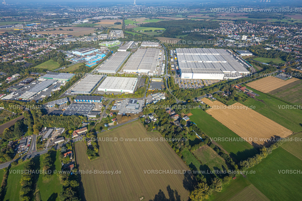 Unna220900068 | Luftbild, Gewerbegebiet Unna-Nord mit Fiege Unna GmbH und DHL, Alte Heide, Unna, Ruhrgebiet, Nordrhein-Westfalen, Deutschland