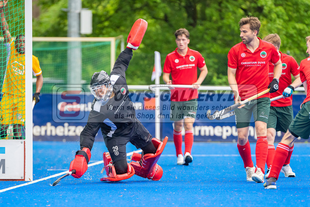 HK_20230507_108040 | 1. Bundesliaga Herren Creefelder HTC - Harvestehuder THC  am 7.5.2023 Crefelder HTC ( CHTC ), Krefeld  , Joshua Onyekwue Nnaji Torwart ( Crefelder HTC #29 )