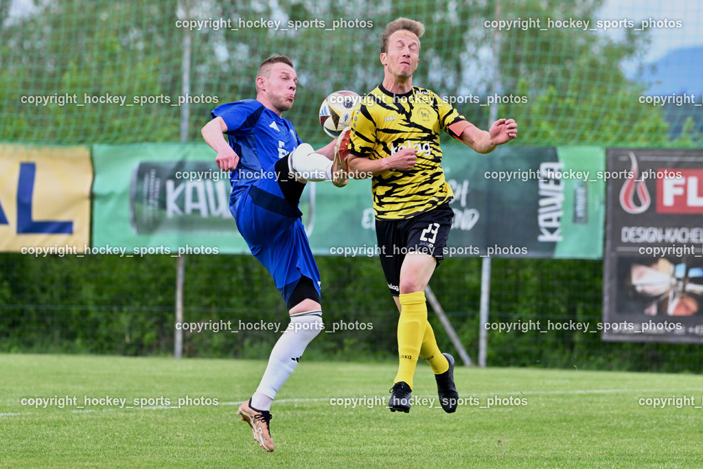 FC Faakersee vs. URC Thal Assling | #72 Jasmin Dindic URC Thal Assling, #23 Roman Adunka FC Faakersee, FC Faakersee vs. URC Thal Assling, FC Faakersee vs. URC Thal Assling am 04.05.2025 in Finkenstein (Sportplatz Finkenstein), Austria, (Photo by Bernd Stefan)