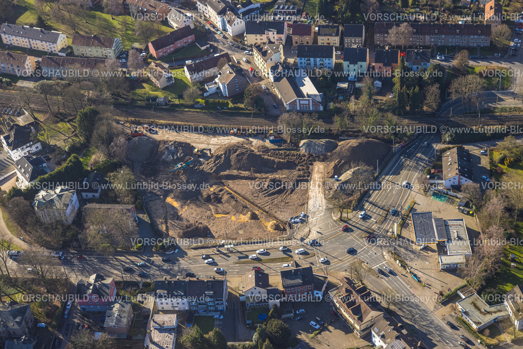 Witten240102923 | Luftbild, Baustelle und Abriss ehemaliger Edeka Supermarkt am Crengeldanz Ecke Hörder Straße, Sonnenschein, Witten, Ruhrgebiet, Nordrhein-Westfalen, Deutschland