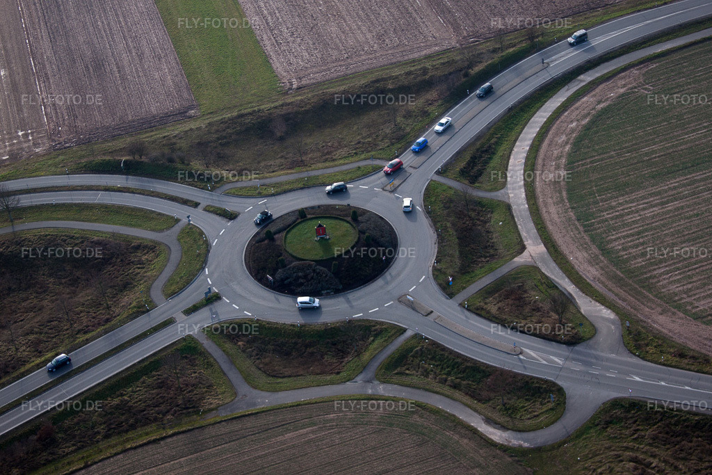 Luftbild: LD-Mörlheim, Kreisel in Offenbach an der Queich im Bundesland Rheinland-Pfalz in Deutschland. Foto: IMG_61668.jpg vom 18.01.2014 durch Werner Riehm/FLY-FOTO.de