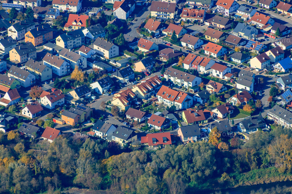 Luftbild: Lindelbrunnstr in Hagenbach im Bundesland Rheinland-Pfalz in Deutschland. Foto: IMG_35251.jpg vom 31.10.2010 durch Werner Riehm/FLY-FOTO.de