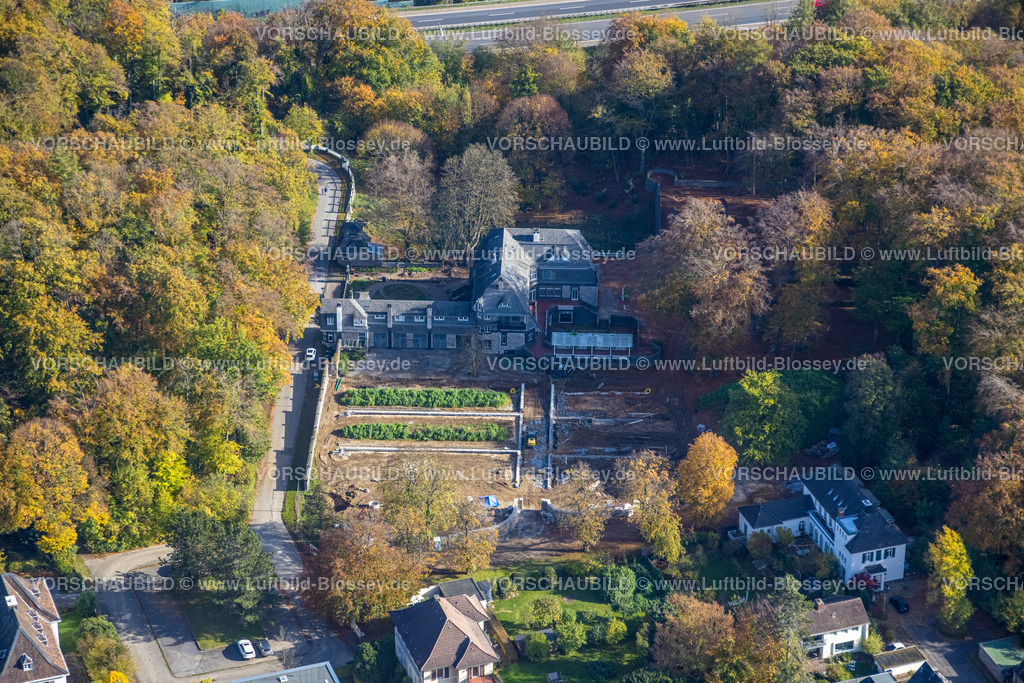 Hagen221016736 | Luftbild, Hohenhof - Jugendstil-Villa des Osthaus-Museums, Herbstwald, Emst, Hagen, Ruhrgebiet, Nordrhein-Westfalen, Deutschland