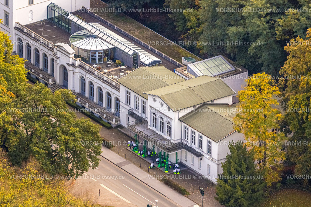 Kleve251005704 | Luftbild, Kurhaus und Museum Tiergartenstraße, herbstliche Bäume, Kleve, Niederrhein, Nordrhein-Westfalen, Deutschland