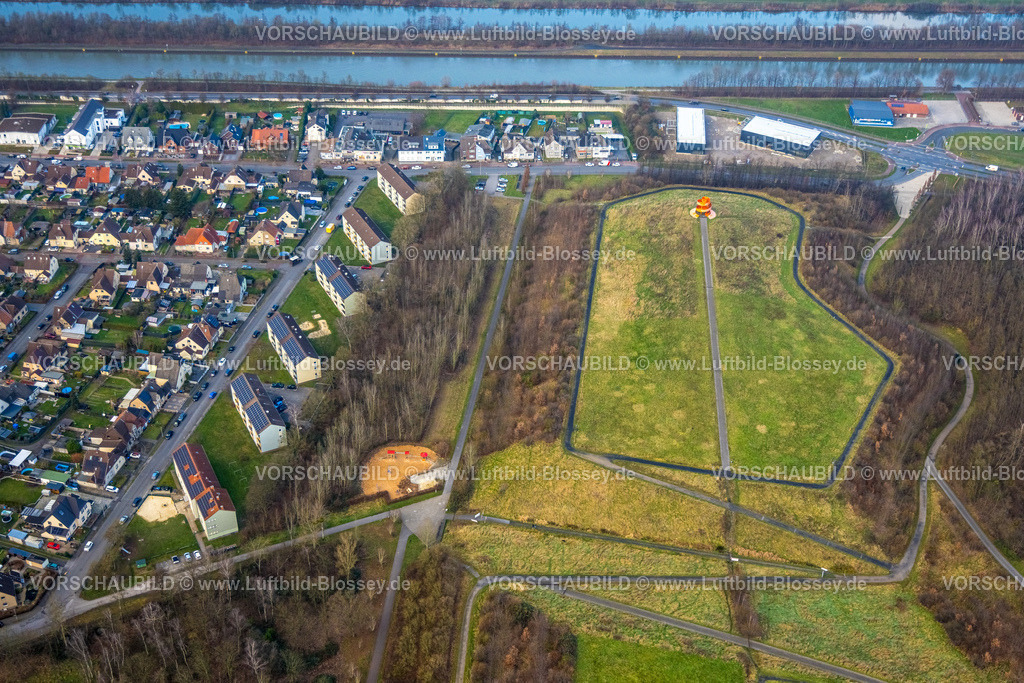 Hamm241201208 | Luftbild, Haldenzeichen im Lippepark, Datteln-Hamm-Kanal, Stadtbezirk Herringen, Hamm, Ruhrgebiet, Nordrhein-Westfalen, Deutschland