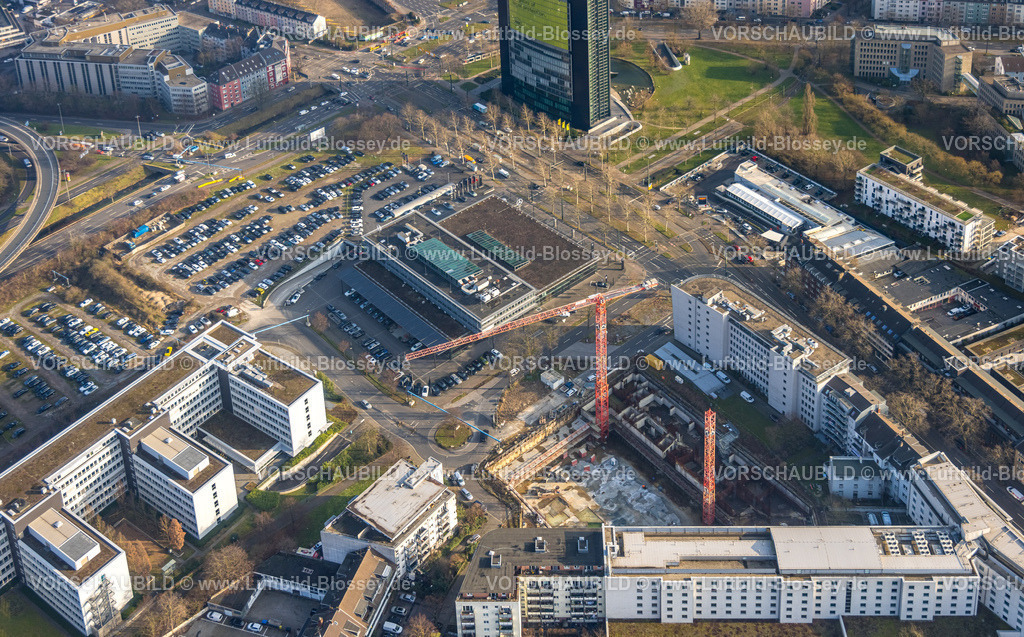 Duesseldorf260100338 | Luftbild, Hotel NH Düsseldorf City Nord, Baustelle und Neubau Fishman Tower, Mercedes-Benz Niederlassung Rhein-Ruhr Mercedesstraße, Straßenkreuzung Sankt-Franziskus-Straße und Heinrichstraße, Düsseltal, Düsseldorf, Ruhrgebiet, Nordrhein-Westfalen, Deutschland
