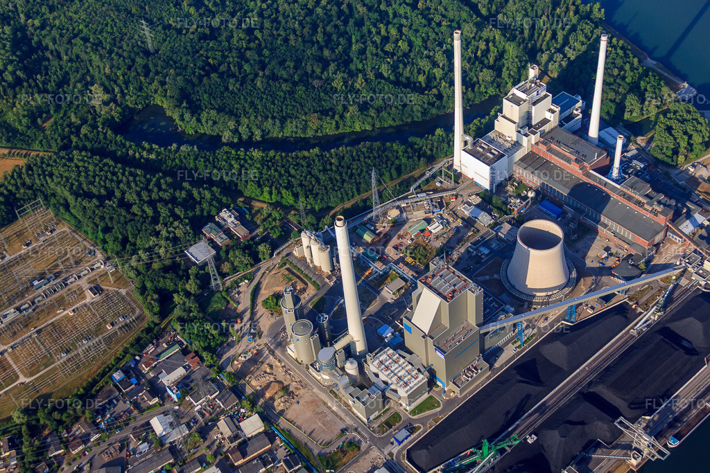 Luftbild: EnBW Energie Baden-Württemberg AG, Rheinhafen-Dampfkraftwerk Karlsruhe vonvon N im Ortsteil Daxlanden in Karlsruhe im Bundesland Baden-Württemberg in Deutschland. Foto: IMG_69808.jpg vom 06.07.2014 durch Werner Riehm/FLY-FOTO.deWWW.ENBW.COM