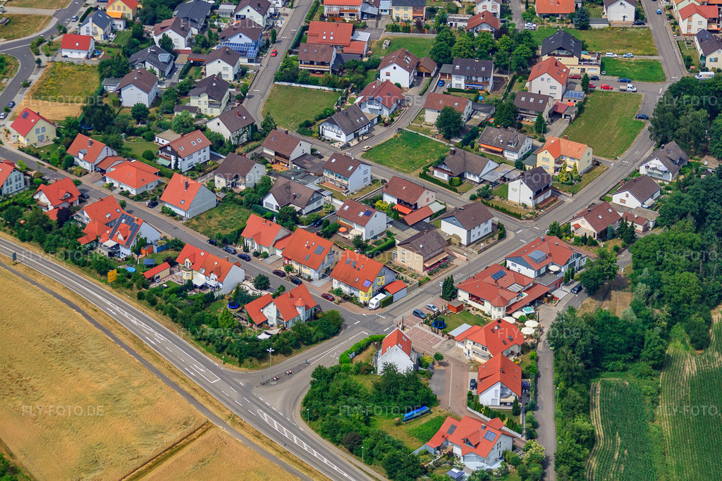 Luftbild: Am Hochufer im Ortsteil Hardtwald in Neupotz im Bundesland Rheinland-Pfalz in Deutschland. Foto: IMG_29748.jpg vom 02.07.2010 durch Werner Riehm/FLY-FOTO.de