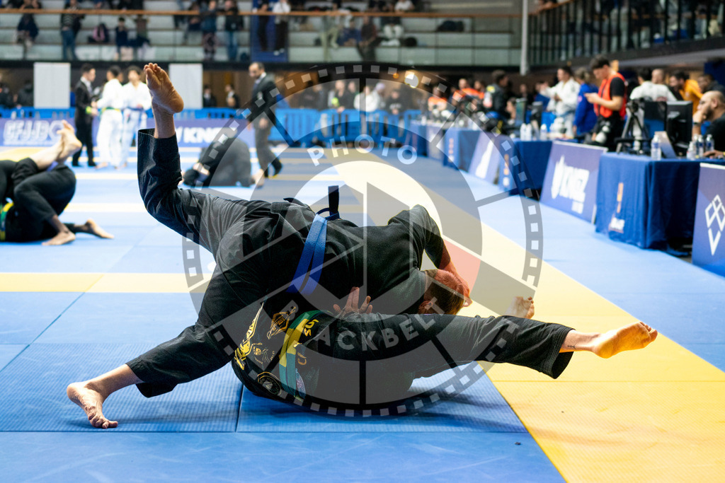 20240121PBB7047 | Fighters compete during the second day of the IBJJF European Championship in Paris, France, on January 21, 2024.
