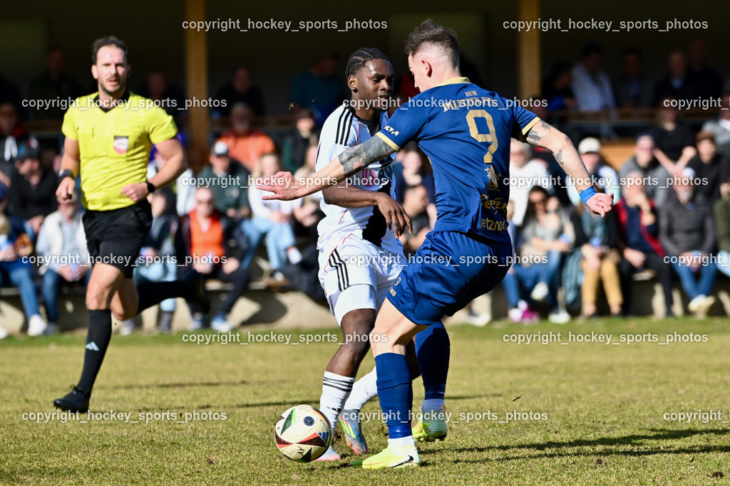 ATUS Velden vs. SPG LASK Amateure OÖ | #9 Tom Zurga ATUS Velden, #15 Mohamed Sanogo LASK Amateure, ATUS Velden vs. SPG LASK Amateure OÖ, ATUS Velden vs. SPG LASK Amateure OÖ am 07.03.2026 in Velden (Wald Arena Velden), Austria, (Photo by Bernd Stefan)