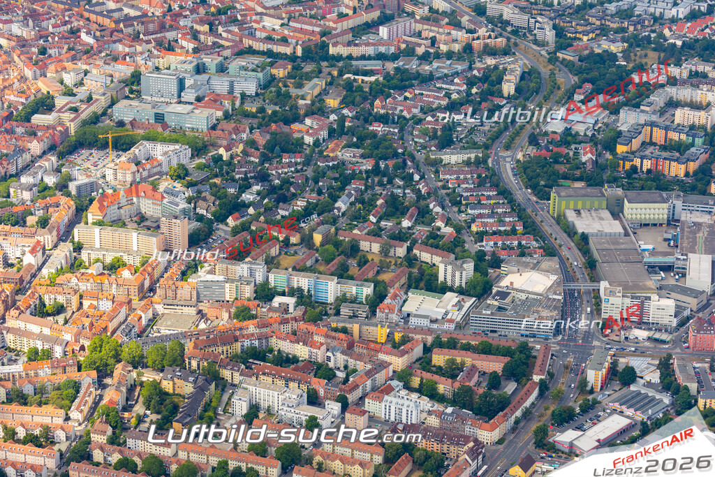 aktuelles Luftbild von  Nordring - Luftaufnahme wurde 2019 von https://frankenair.de mittels Flugzeug (keine Drohne) erstellt.