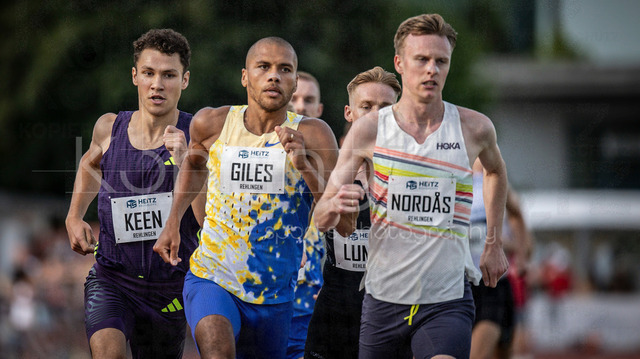 61. Internationales Pfingstsportfest; Rehlingen-Siersburg, 24.05.2026 | REHLINGEN , GERMANY - MAY 24:Thomas Keen (GBR/Großbritannien), Elliot Giles (GBR/Großbritannien), Narve Gilje Nordås (NOR/Norwegen), 1500m during the 61. Internationales Pfingstsportfest on 24.05.2026 at the  Bungertstadion in Rehlingen-Siersburg (Saarland / Deutschland).