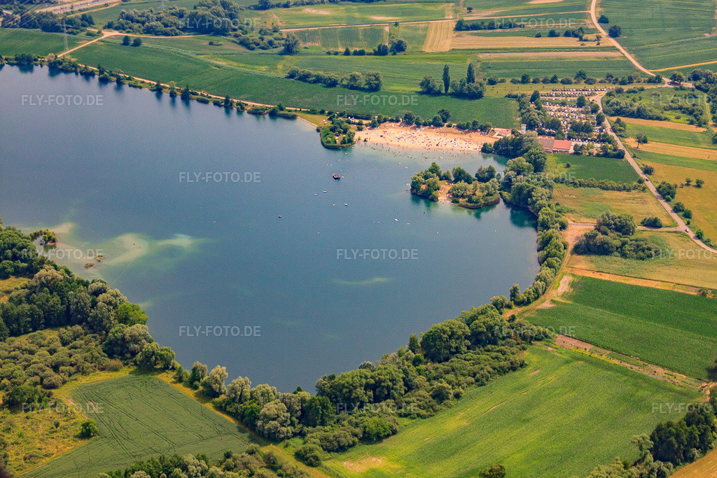 Luftbild: Strandbad am Baggersee Johanneswiese in Jockgrim im Bundesland Rheinland-Pfalz in Deutschland. Foto: IMG_29740.jpg vom 02.07.2010 durch Werner Riehm/FLY-FOTO.de