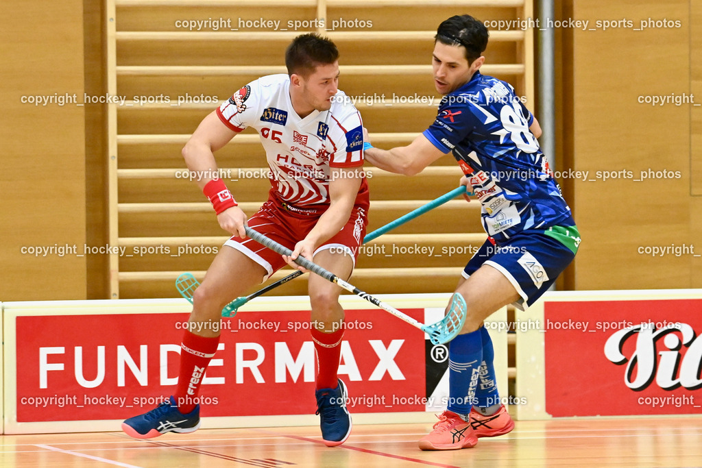 VSV Unihockey vs. KAC Floorball 4.2.2023 | #95 Adrian Samm, #89 Robert Rauter
