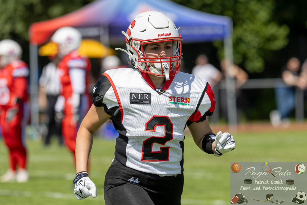 GFLW 1: German Football League Women 1: Rodgau Pioneers Ladies - Stuttgart Scorpions Sisters, 07.06.2026 | Lamis Nada Guerrouchi (Stuttgart Scorpions Sisters #2), Freisteller, Portrait / Porträt, Rodgau Pioneers Ladies - Stuttgart Scorpions Sisters, Rodgau, Maingau-Energie-Stadion "Am Weichsee", 7.6.2026 - Realisiert mit Pictrs.com