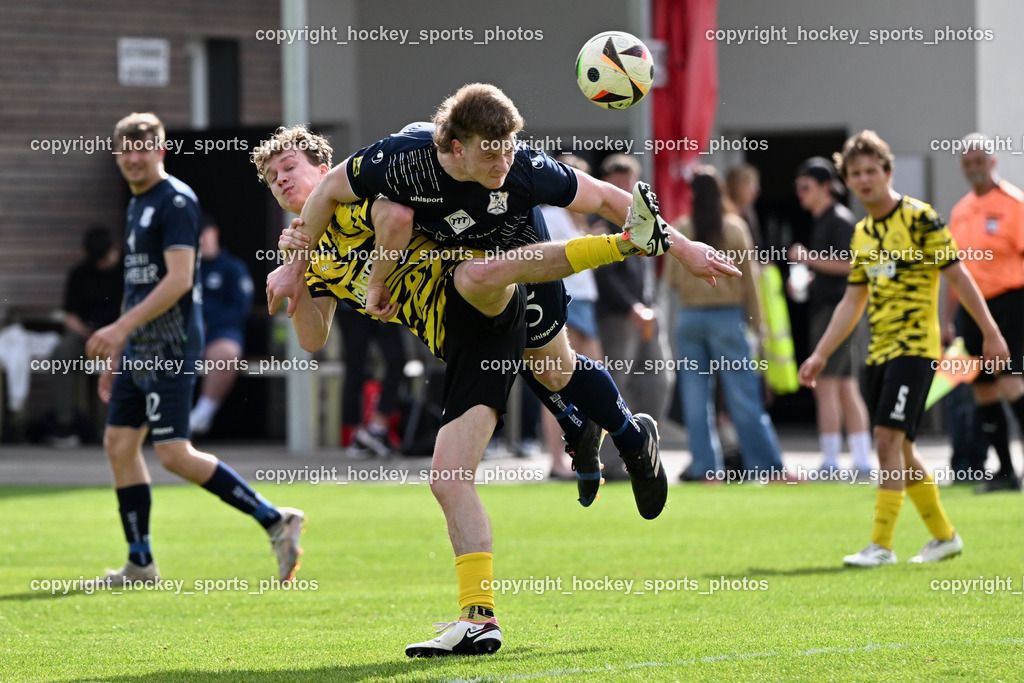 FC Faakersee vs. FC Dölsach | #11 Fabian Rauscher FC Faakersee, #25 Niclas Christian Brandner FC Dölsach, FC Faakersee vs. FC Dölsach, FC Faakersee vs. FC Dölsach am 20.04.2025 in Finkenstein (Sportplatz Finkenstein), Austria, (Photo by Bernd Stefan)