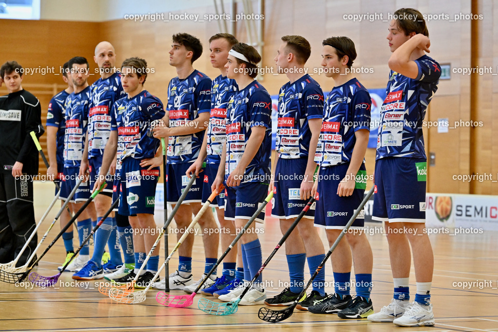FBK Loka vs. VSV Unihockey | VSV Unihockey Mannschaft, FBK Loka vs. VSV Unihockey, FBK Loka vs. VSV Unihockey am 23.03.2025 in Villach (Ballspielhalle St. Martin), Austria, (Photo by Bernd Stefan)