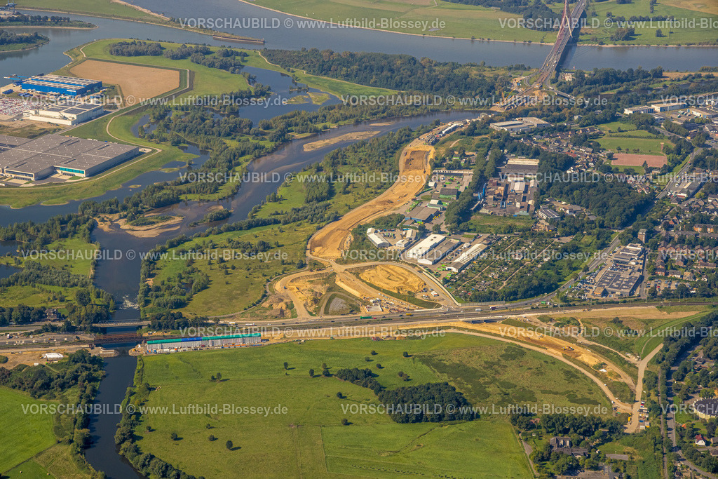 Wesel240805245Lippemuendung300dpi | Luftbild, Lipperenaturierung, Lippemündung in den Rhein, B58n Südumgehung, Lippeverlauf, Fluss Lippe, Lippeverband, Wittenberg, Wesel, Ruhrgebiet, Nordrhein-Westfalen, Deutschland