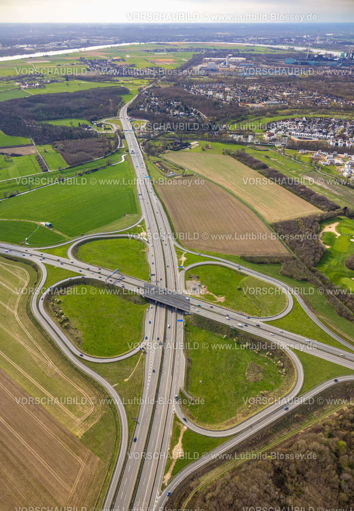Duisburg230302499 | Luftbild, Autobahnkreuz Duisburg-Süd, Autobahn A59 und Autobahn A524, Huckingen, Duisburg, Ruhrgebiet, Nordrhein-Westfalen, Deutschland