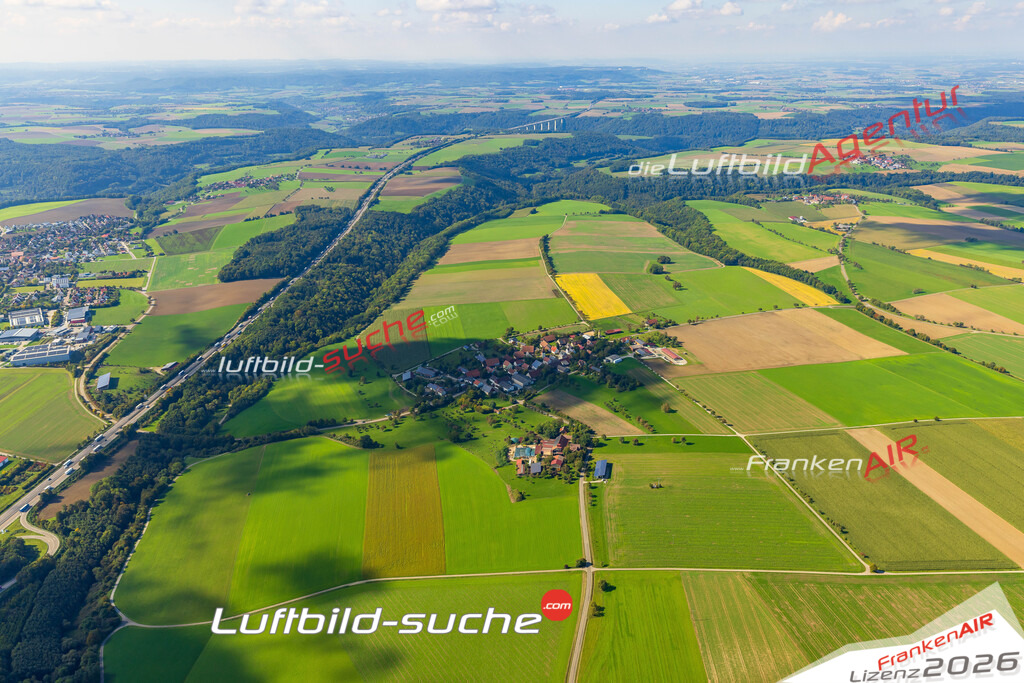 Haßfelden Wolpertshausen Bild- Das Luftbild wurde 2025 vom UL-Flugzeug heraus erstellt ( keine Drohne ) - Hochauflösende Luftaufnahme -Nicht vergleichbar mit Google Maps oder Satelittenbilder- Die Geschenkidee !Mit Lizenz und Bildrechte bestellbar