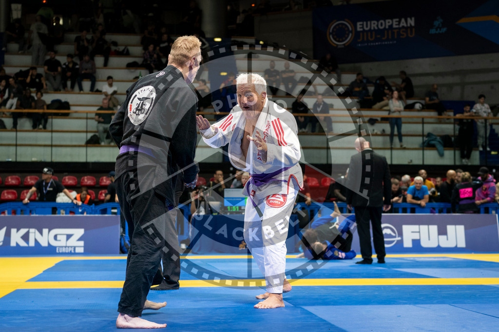 20240125PBB02870 | Fighters compete during the sixth day of the Brazilian Jiu-jitsu European Championship of the IBJJF in Paris, France, on January 25, 2024.