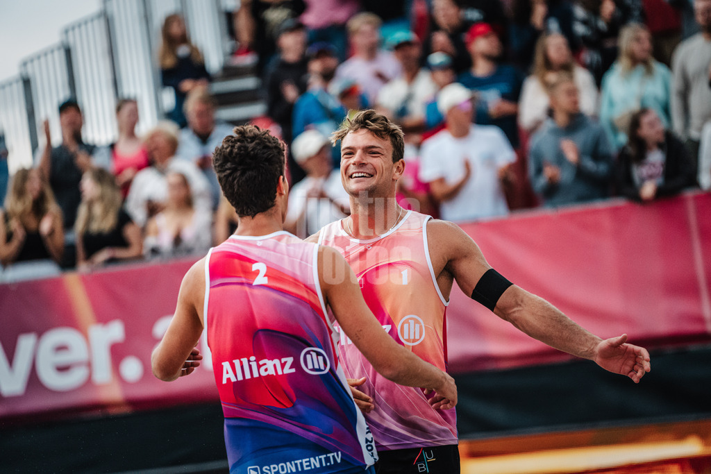 Beachvolleyball | Männer | Allianz German Beach Tour 2024 | Tourstop Kühlungsborn 2 | 17.08.2024 | v.l. Lui Wüst und Daniel Kirchner