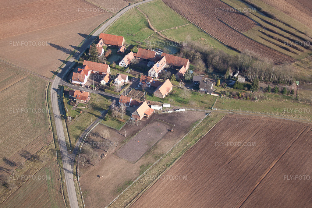 Aerial view: View of the town in Seebach in the state Bas-Rhin, France.Photo: IMG_48471.jpg taken on 12/11/2011 by Werner Riehm/FLY-FOTO.comResolution of the original: 4752 x 3168 px