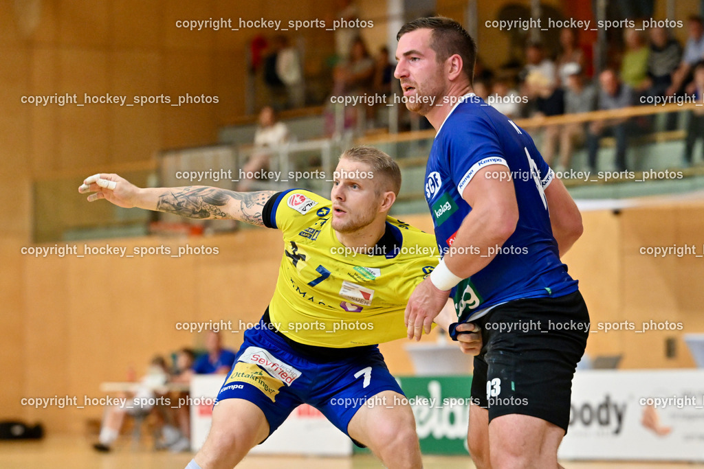 SC Ferlach vs. UHC Hollabrunn | #7 RADJENOVIC Rade UHC Hollabrunn, #93 Nosan Blaz SC Ferlach, SC Ferlach vs. UHC Hollabrunn, SC Ferlach vs. UHC Hollabrunn am 20.09.2025 in Ferlach (Ballspielhalle Ferlach), Austria, (Photo by Bernd Stefan)