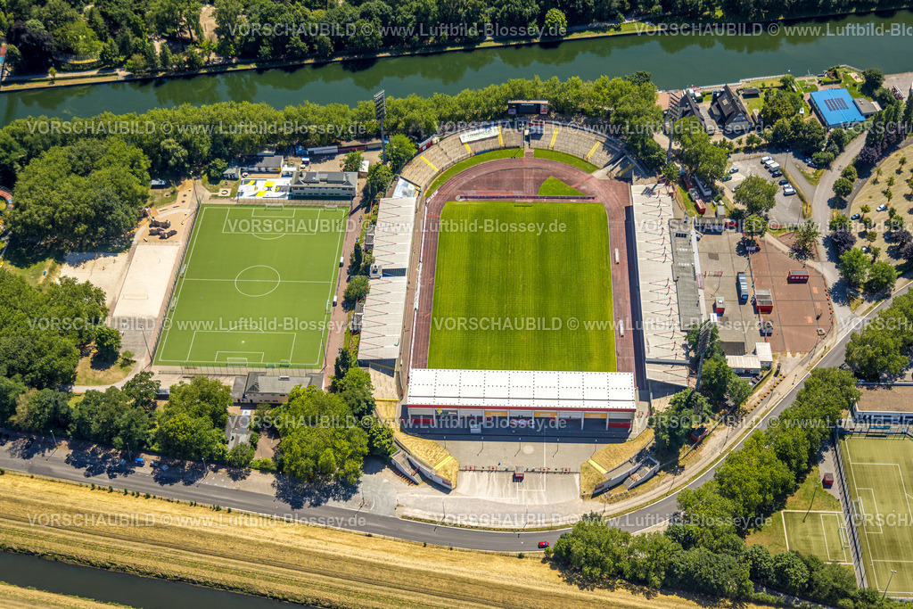 Oberhausen230705386 | Luftbild, Stadion Niederrhein des SC Rot-Weiß Oberhausen, Buschhausen, Oberhausen, Ruhrgebiet, Nordrhein-Westfalen, Deutschland