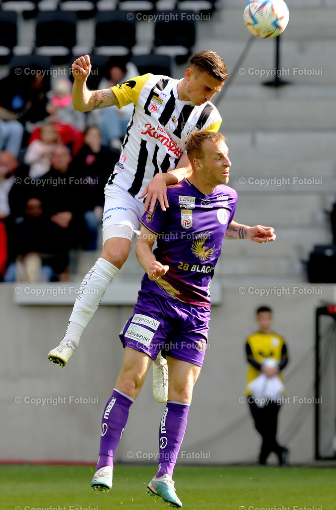 A_LUI_300423_06 | SPORT, FUSSBALL,ADMIRAL BUNDESLIGA LASK-AUSTRIA KLAGENFURT 30.04.2023 IM BILD: PHILIPP ZIEREIS  (LASK) UND FLORIAN JARITZ (KLAGENFURT) FOTO:FOTOLUI/MW