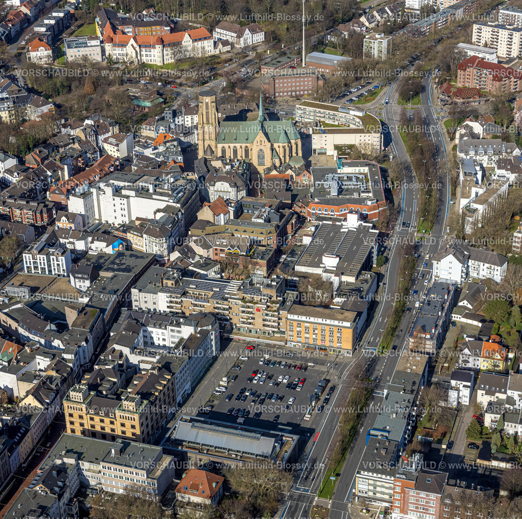 Gelsenkirchen230211312 | Luftbild, Marktplatz an der De-La-Chevallerie-Straße, Buer, Gelsenkirchen, Ruhrgebiet, Nordrhein-Westfalen, Deutschland