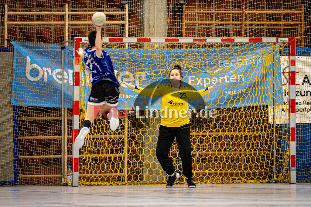 TSV Weilheim gegen SG Biessenhofen-Marktoberdorf | Handball Bezirksoberliga Frauen Alpenvorland 2024/25, TSV Weilheim gegen SG Biessenhofen-Marktoberdorf, 20250412,Sina HORN (TSV Weilheim 25) im Tor,2025-04-12 in Weilheim (Weilheim, Am Hardt), Sina HORN (TSV Weilheim 25)Copyright: WolfgangxLindner www.foto-lindner.de